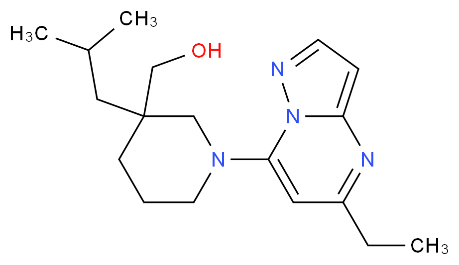 [1-(5-ethylpyrazolo[1,5-a]pyrimidin-7-yl)-3-isobutyl-3-piperidinyl]methanol_分子结构_CAS_)