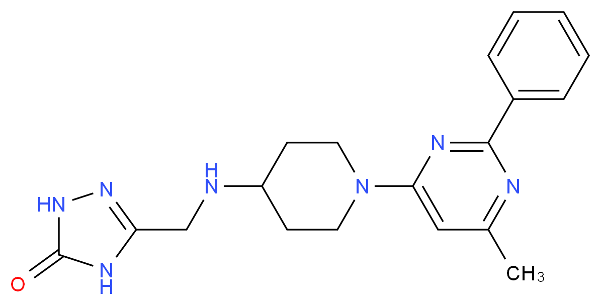 5-({[1-(6-methyl-2-phenylpyrimidin-4-yl)piperidin-4-yl]amino}methyl)-2,4-dihydro-3H-1,2,4-triazol-3-one_分子结构_CAS_)