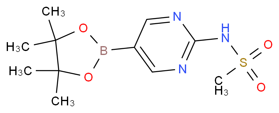 N-[5-(tetramethyl-1,3,2-dioxaborolan-2-yl)pyrimidin-2-yl]methanesulfonamide_分子结构_CAS_1218789-36-6