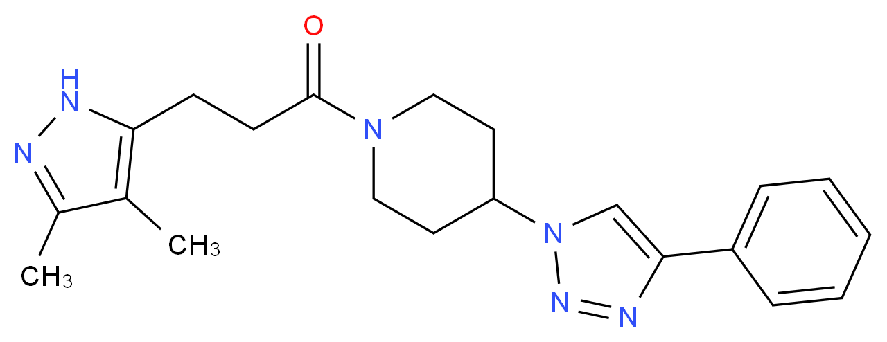1-[3-(3,4-dimethyl-1H-pyrazol-5-yl)propanoyl]-4-(4-phenyl-1H-1,2,3-triazol-1-yl)piperidine_分子结构_CAS_)