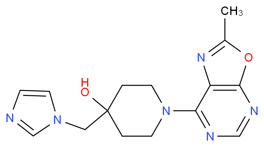 4-(1H-imidazol-1-ylmethyl)-1-(2-methyl[1,3]oxazolo[5,4-d]pyrimidin-7-yl)piperidin-4-ol_分子结构_CAS_)