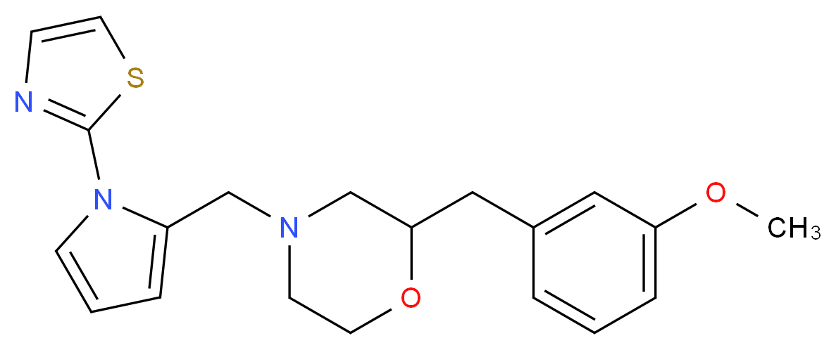 2-(3-methoxybenzyl)-4-{[1-(1,3-thiazol-2-yl)-1H-pyrrol-2-yl]methyl}morpholine_分子结构_CAS_)