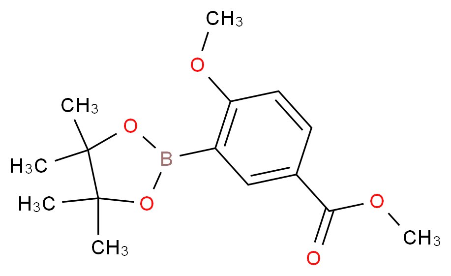 2-METHOXY-5-METHOXYCARBONYLPHENYLBORONIC ACID, PINACOL ESTER_分子结构_CAS_269410-10-8)