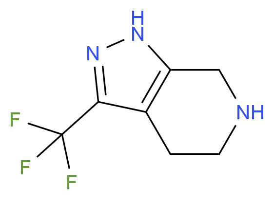 3-(Trifluoromethyl)-4,5,6,7-tetrahydro-1H-pyrazolo[3,4-c]pyridine_分子结构_CAS_853784-21-1)