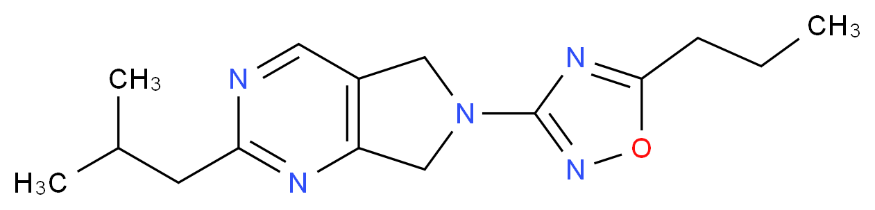 2-isobutyl-6-(5-propyl-1,2,4-oxadiazol-3-yl)-6,7-dihydro-5H-pyrrolo[3,4-d]pyrimidine_分子结构_CAS_)