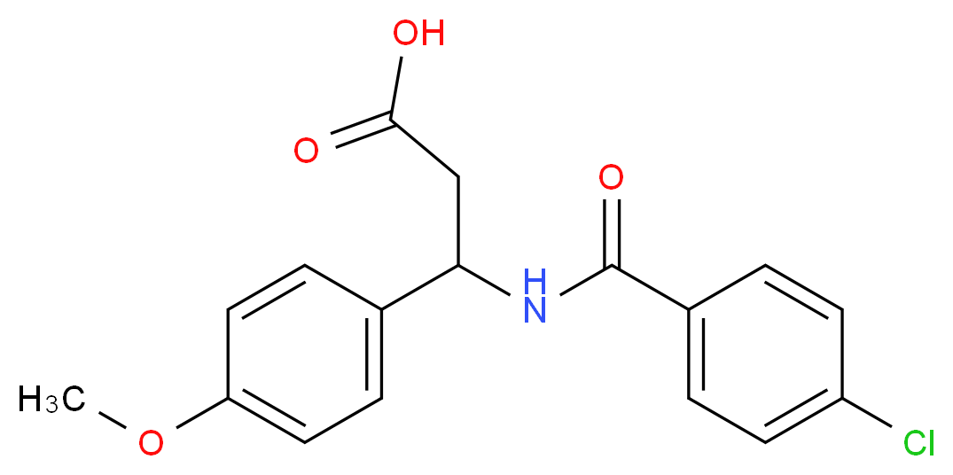 3-(4-Chloro-benzoylamino)-3-(4-methoxy-phenyl)-propionic acid_分子结构_CAS_332052-54-7)