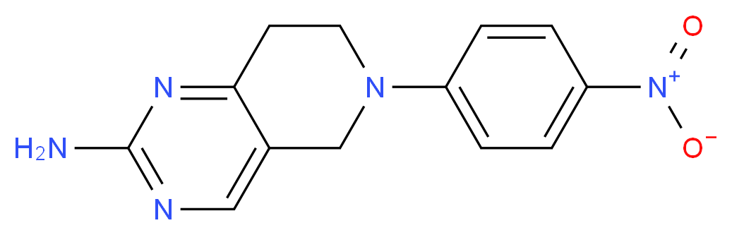 6-(4-Nitrophenyl)-5,6,7,8-tetrahydropyrido-[4,3-d]pyrimidin-2-amine_分子结构_CAS_)