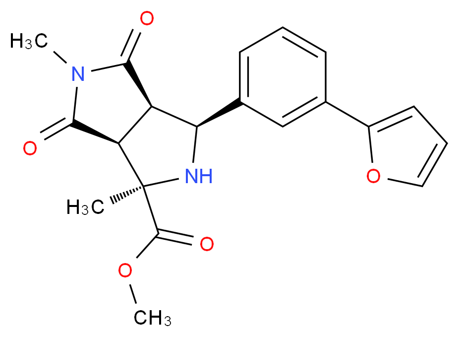 methyl (1R*,3S*,3aR*,6aS*)-3-[3-(2-furyl)phenyl]-1,5-dimethyl-4,6-dioxooctahydropyrrolo[3,4-c]pyrrole-1-carboxylate_分子结构_CAS_)