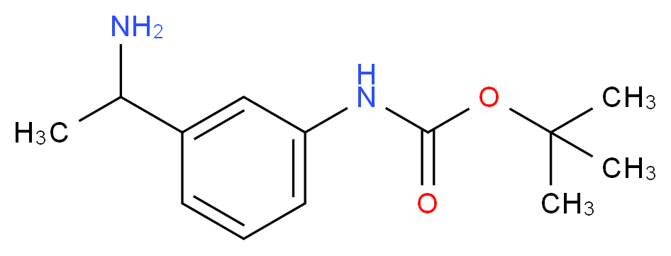 tert-Butyl N-[3-(1-aminoethyl)phenyl]carbamate_分子结构_CAS_886362-19-2)