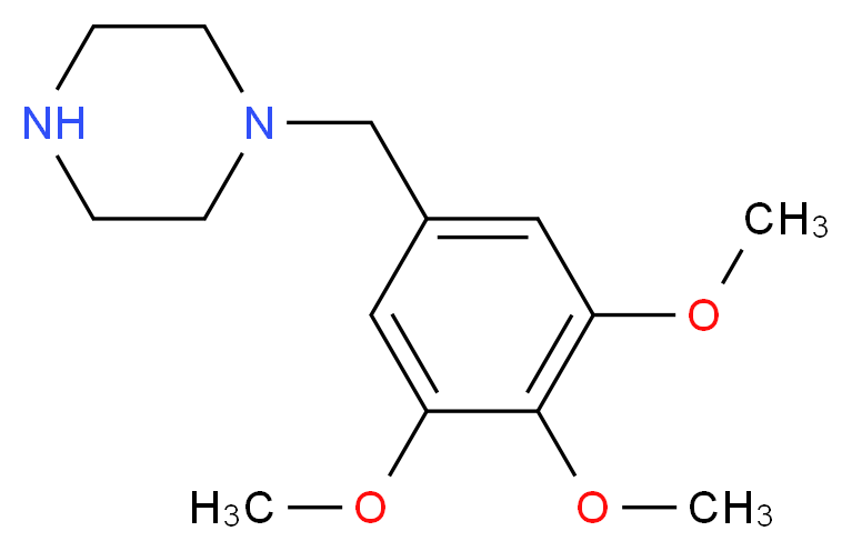 1-[(3,4,5-trimethoxyphenyl)methyl]piperazine_分子结构_CAS_52146-35-7