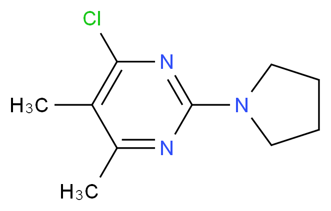 4-chloro-5,6-dimethyl-2-pyrrolidin-1-ylpyrimidine_分子结构_CAS_915922-96-2)