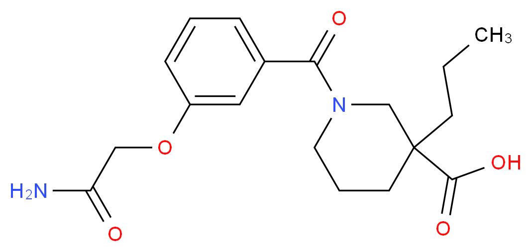 1-[3-(2-amino-2-oxoethoxy)benzoyl]-3-propyl-3-piperidinecarboxylic acid_分子结构_CAS_)