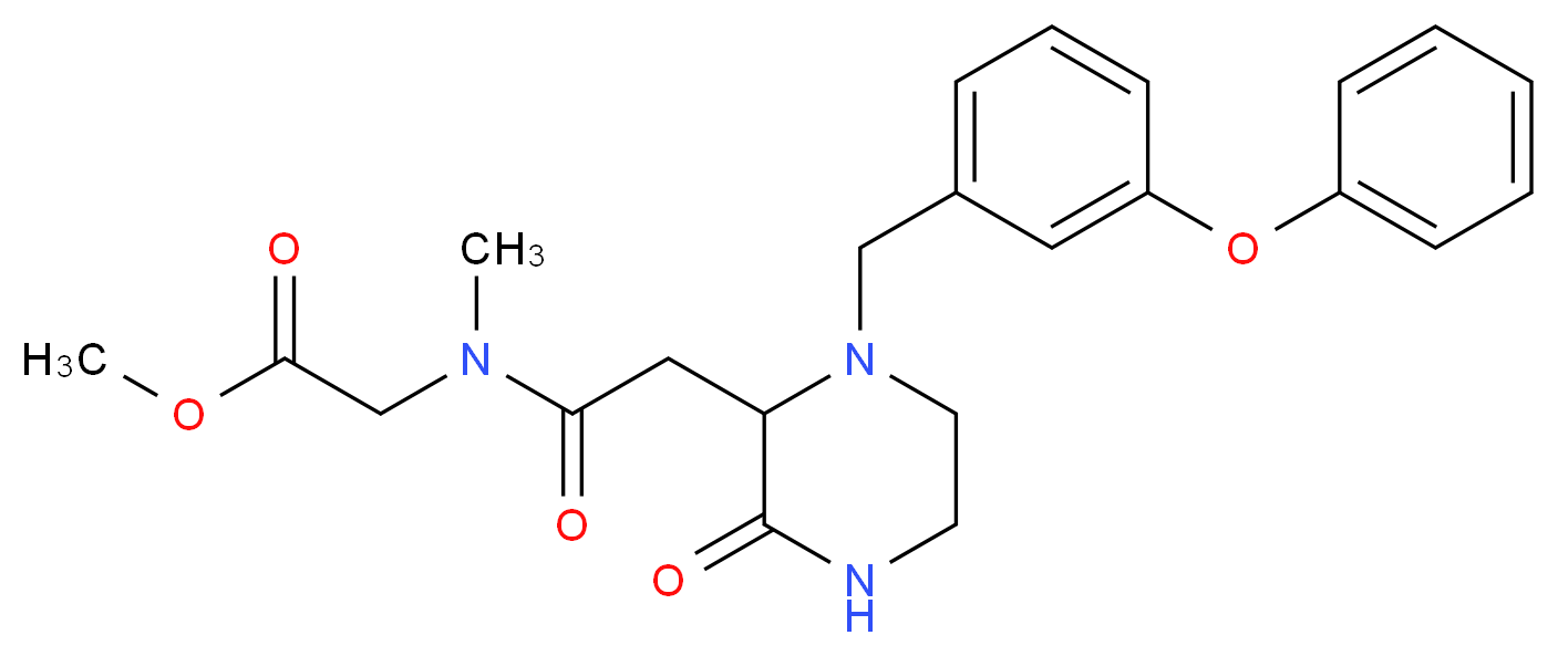 methyl N-methyl-N-{[3-oxo-1-(3-phenoxybenzyl)-2-piperazinyl]acetyl}glycinate_分子结构_CAS_)