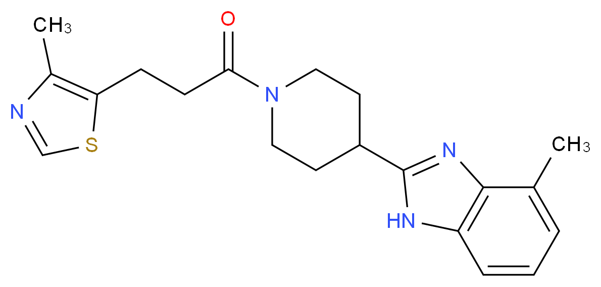 4-methyl-2-{1-[3-(4-methyl-1,3-thiazol-5-yl)propanoyl]-4-piperidinyl}-1H-benzimidazole_分子结构_CAS_)