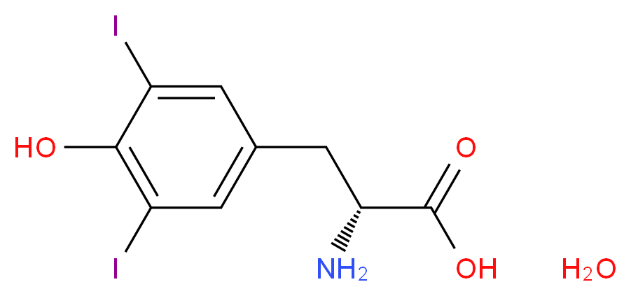 (2R)-2-amino-3-(4-hydroxy-3,5-diiodophenyl)propanoic acid hydrate_分子结构_CAS_20704-71-6