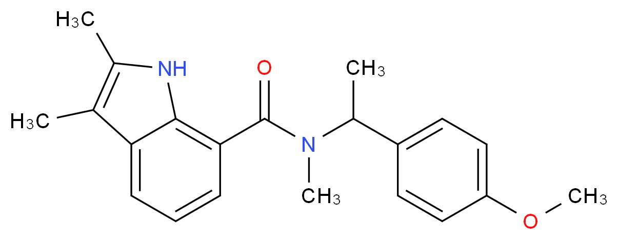 N-[1-(4-methoxyphenyl)ethyl]-N,2,3-trimethyl-1H-indole-7-carboxamide_分子结构_CAS_)