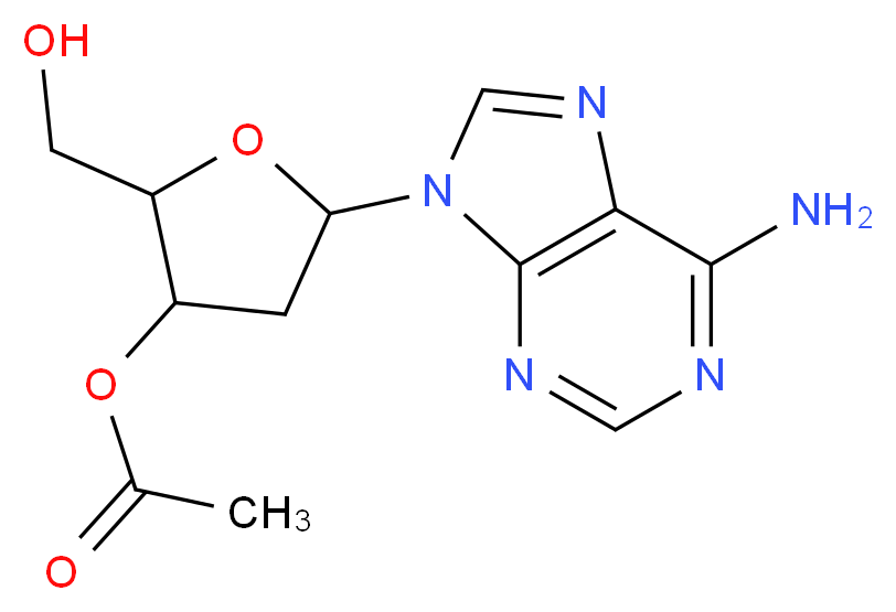 3′-O-Acetyl-2′-deoxyadenosine_分子结构_CAS_6612-73-3)