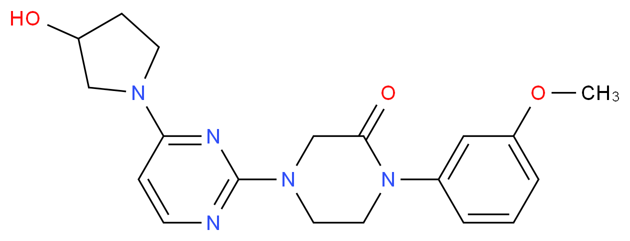 4-[4-(3-hydroxypyrrolidin-1-yl)pyrimidin-2-yl]-1-(3-methoxyphenyl)piperazin-2-one_分子结构_CAS_)