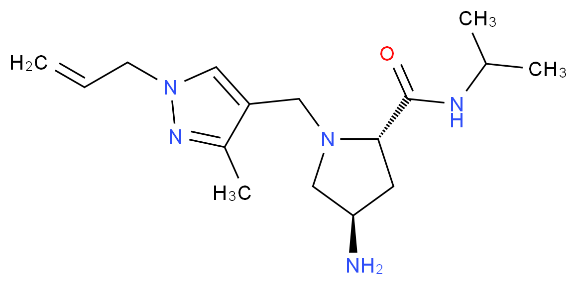 (2S,4R)-1-[(1-allyl-3-methyl-1H-pyrazol-4-yl)methyl]-4-amino-N-isopropylpyrrolidine-2-carboxamide_分子结构_CAS_)