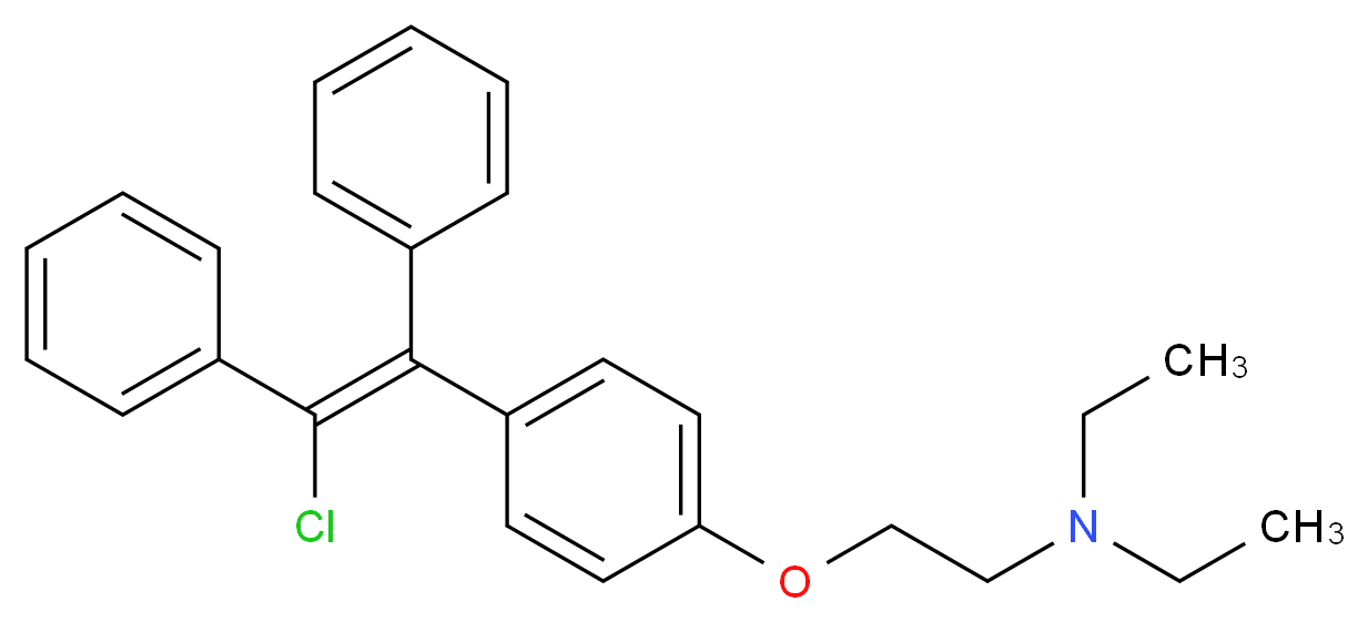 (2-{4-[(Z)-2-chloro-1,2-diphenylethenyl]phenoxy}ethyl)diethylamine_分子结构_CAS_911-45-5