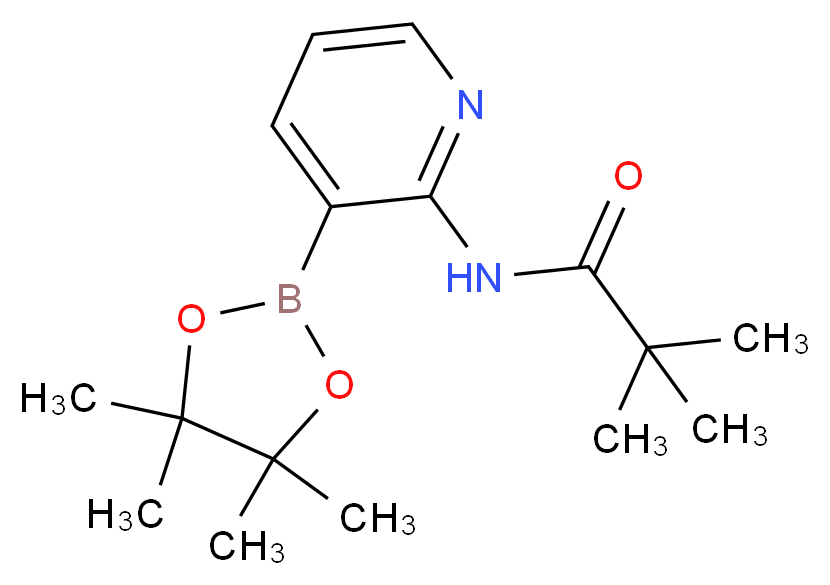 2,2-dimethyl-N-[3-(tetramethyl-1,3,2-dioxaborolan-2-yl)pyridin-2-yl]propanamide_分子结构_CAS_532391-30-3