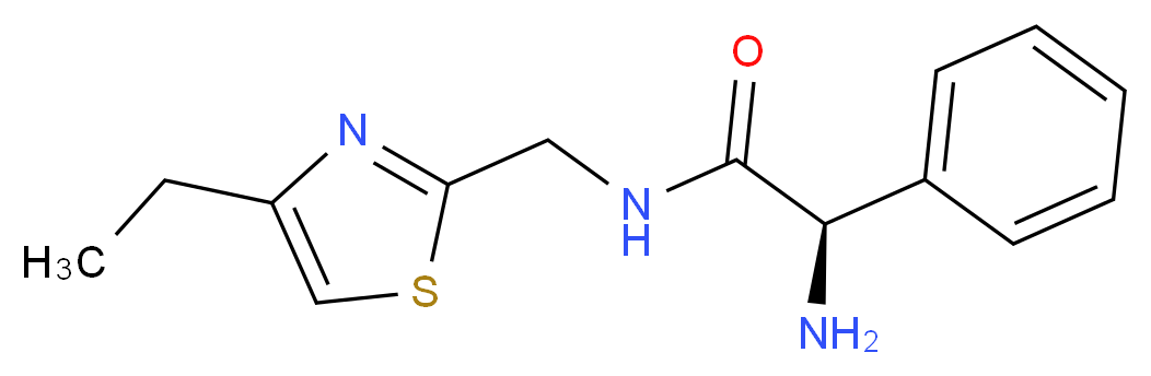 (2R)-2-amino-N-[(4-ethyl-1,3-thiazol-2-yl)methyl]-2-phenylacetamide_分子结构_CAS_)