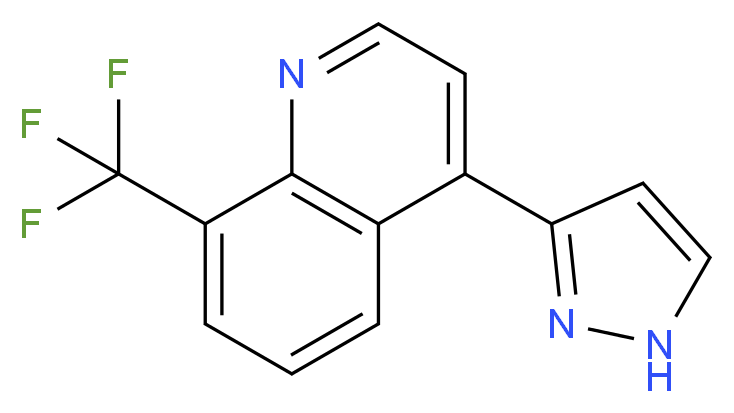 4-(1H-pyrazol-3-yl)-8-(trifluoromethyl)quinoline_分子结构_CAS_)