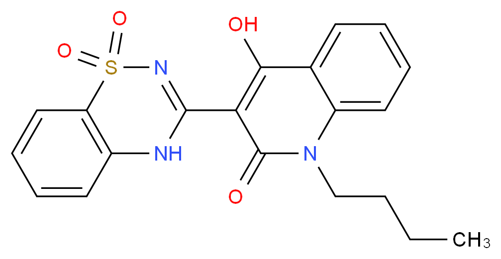 3-(1-butyl-4-hydroxy-2-oxo-1,2-dihydroquinolin-3-yl)-4H-1λ<sup>6</sup>,2,4-benzothiadiazine-1,1-dione_分子结构_CAS_303776-83-2