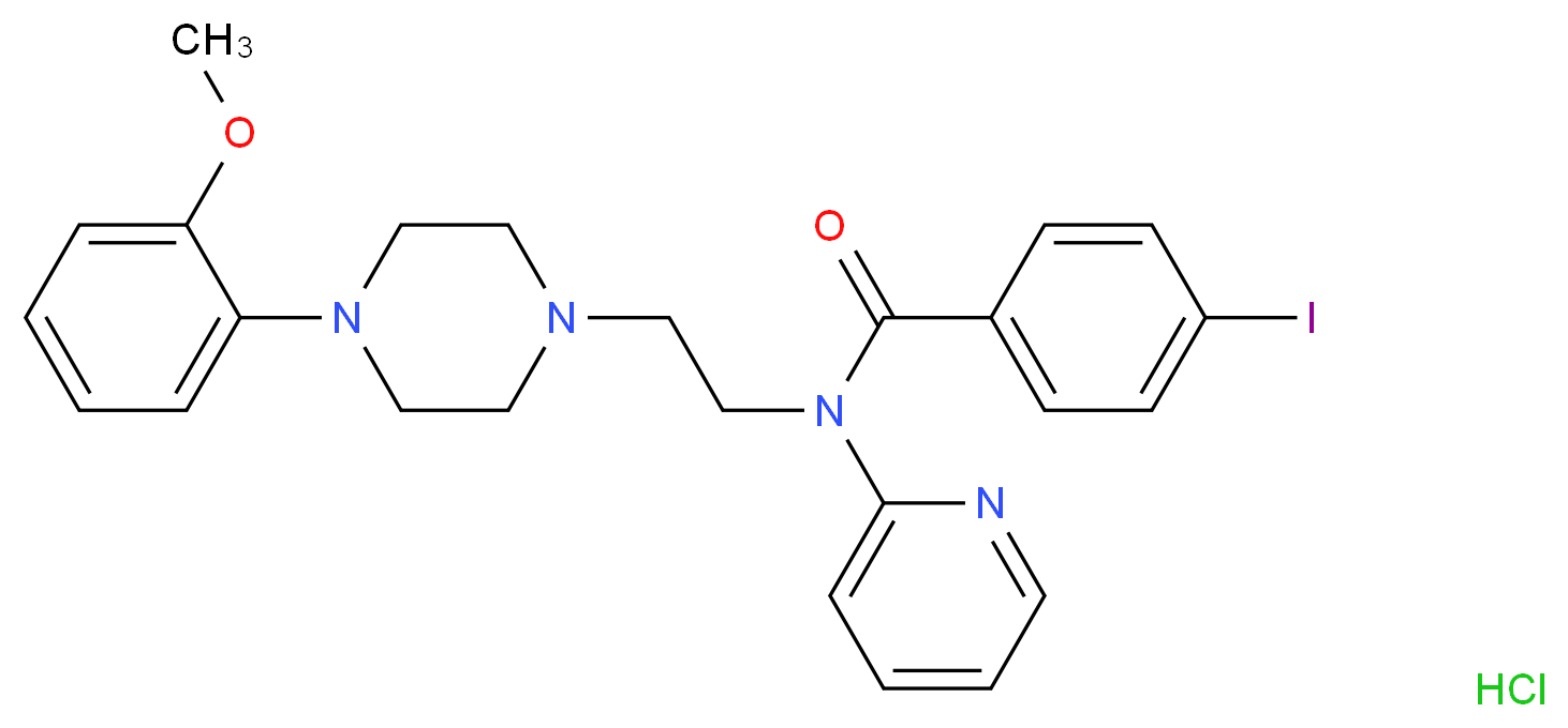 4-iodo-N-{2-[4-(2-methoxyphenyl)piperazin-1-yl]ethyl}-N-(pyridin-2-yl)benzamide hydrochloride_分子结构_CAS_220643-77-6