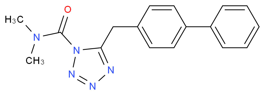 N,N-dimethyl-5-[(4-phenylphenyl)methyl]-1H-1,2,3,4-tetrazole-1-carboxamide_分子结构_CAS_874902-19-9