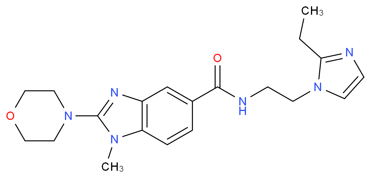 N-[2-(2-ethyl-1H-imidazol-1-yl)ethyl]-1-methyl-2-(4-morpholinyl)-1H-benzimidazole-5-carboxamide_分子结构_CAS_)