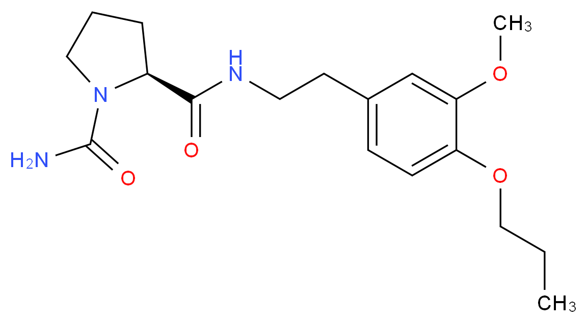(2S)-N~2~-[2-(3-methoxy-4-propoxyphenyl)ethyl]pyrrolidine-1,2-dicarboxamide_分子结构_CAS_)
