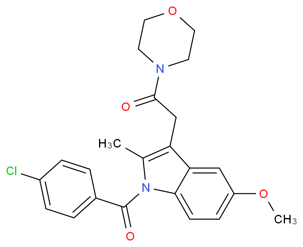 2-[1-(4-chlorobenzoyl)-5-methoxy-2-methyl-1H-indol-3-yl]-1-(morpholin-4-yl)ethan-1-one_分子结构_CAS_2854-32-2