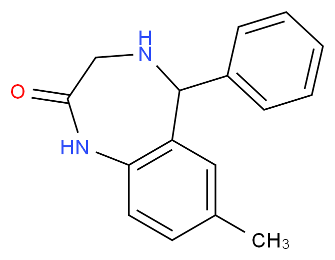 7-methyl-5-phenyl-2,3,4,5-tetrahydro-1H-1,4-benzodiazepin-2-one_分子结构_CAS_17972-75-7