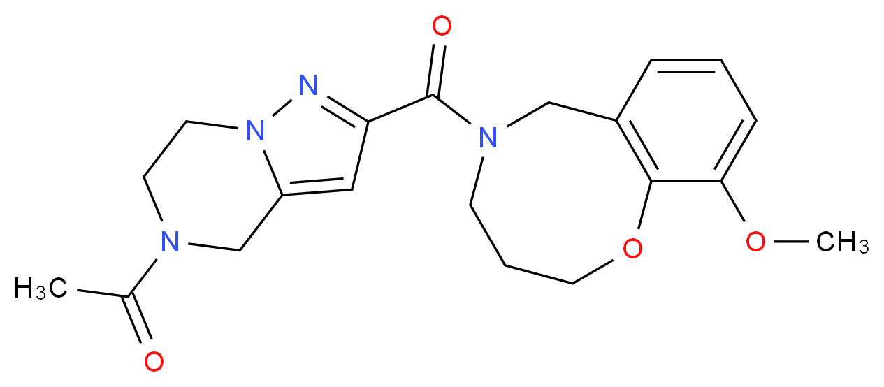 5-[(5-acetyl-4,5,6,7-tetrahydropyrazolo[1,5-a]pyrazin-2-yl)carbonyl]-10-methoxy-3,4,5,6-tetrahydro-2H-1,5-benzoxazocine_分子结构_CAS_)