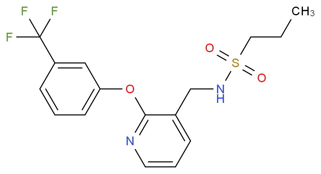 N-({2-[3-(trifluoromethyl)phenoxy]-3-pyridinyl}methyl)-1-propanesulfonamide_分子结构_CAS_)