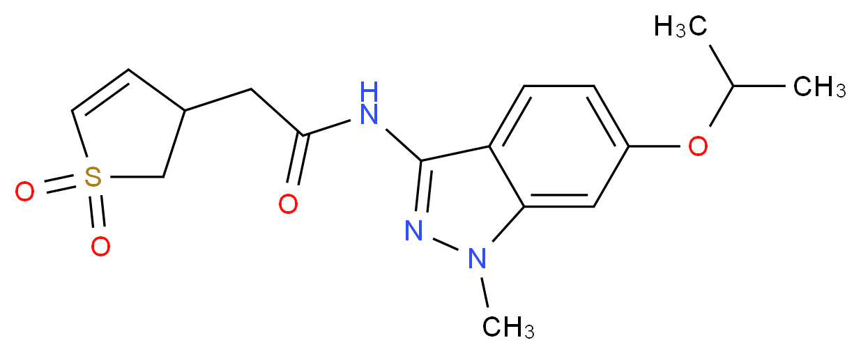 2-(1,1-dioxido-2,3-dihydro-3-thienyl)-N-(6-isopropoxy-1-methyl-1H-indazol-3-yl)acetamide_分子结构_CAS_)