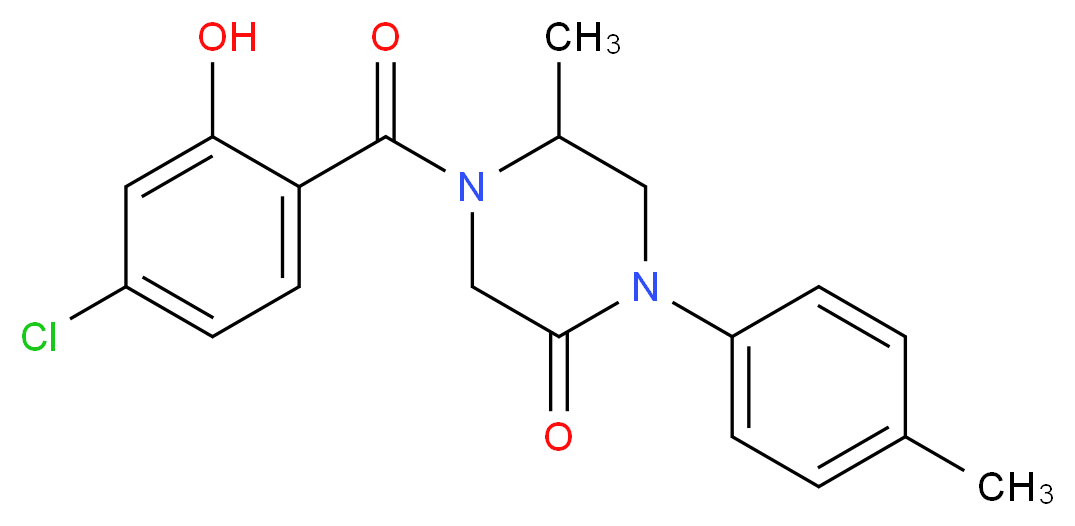 4-(4-chloro-2-hydroxybenzoyl)-5-methyl-1-(4-methylphenyl)-2-piperazinone_分子结构_CAS_)