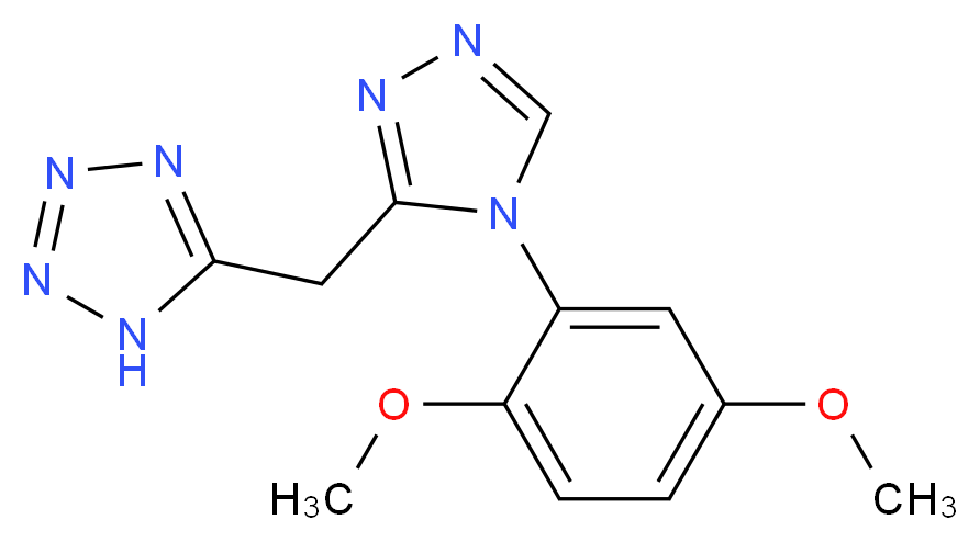 5-{[4-(2,5-dimethoxyphenyl)-4H-1,2,4-triazol-3-yl]methyl}-1H-tetrazole_分子结构_CAS_)