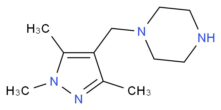 1-[(trimethyl-1H-pyrazol-4-yl)methyl]piperazine_分子结构_CAS_957514-00-0