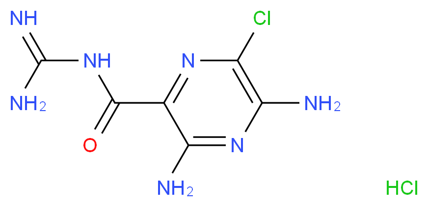 3,5-diamino-N-carbamimidoyl-6-chloropyrazine-2-carboxamide hydrochloride_分子结构_CAS_2016-88-8