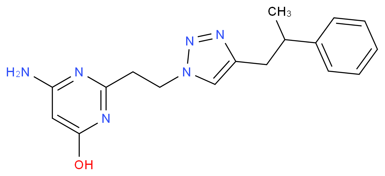 6-amino-2-{2-[4-(2-phenylpropyl)-1H-1,2,3-triazol-1-yl]ethyl}pyrimidin-4-ol_分子结构_CAS_)