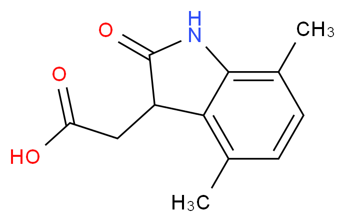 (4,7-dimethyl-2-oxo-2,3-dihydro-1H-indol-3-yl)acetic acid_分子结构_CAS_915919-65-2)