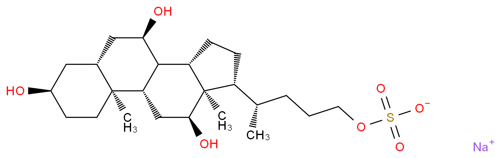 sodium (4S)-4-[(1S,2S,5R,7R,9R,10R,11S,14R,15R,16S)-5,9,16-trihydroxy-2,15-dimethyltetracyclo[8.7.0.0<sup>2</sup>,<sup>7</sup>.0<sup>1</sup><sup>1</sup>,<sup>1</sup><sup>5</sup>]heptadecan-14-yl]pentyl sulfate_分子结构_CAS_1271318-61-6