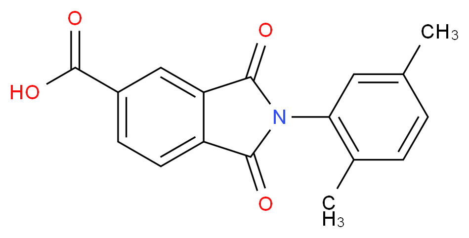 2-(2,5-dimethylphenyl)-1,3-dioxoisoindoline-5-carboxylic acid_分子结构_CAS_306320-92-3)