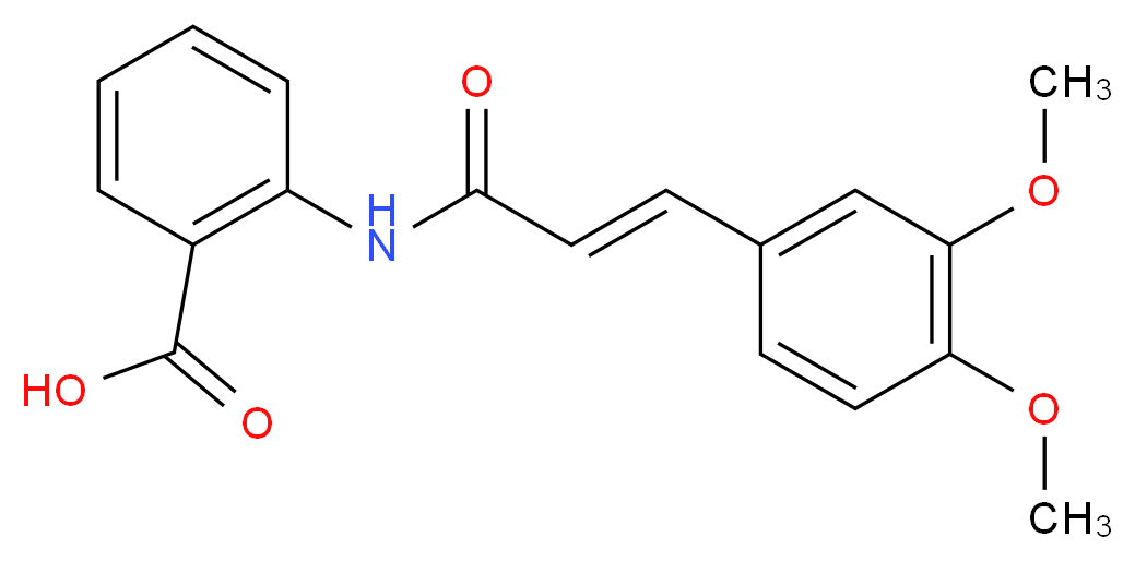 2-[(2E)-3-(3,4-dimethoxyphenyl)prop-2-enamido]benzoic acid_分子结构_CAS_70806-55-2