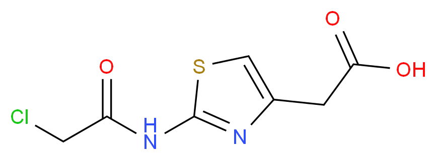 2-[2-(2-chloroacetamido)-1,3-thiazol-4-yl]acetic acid_分子结构_CAS_65243-18-7