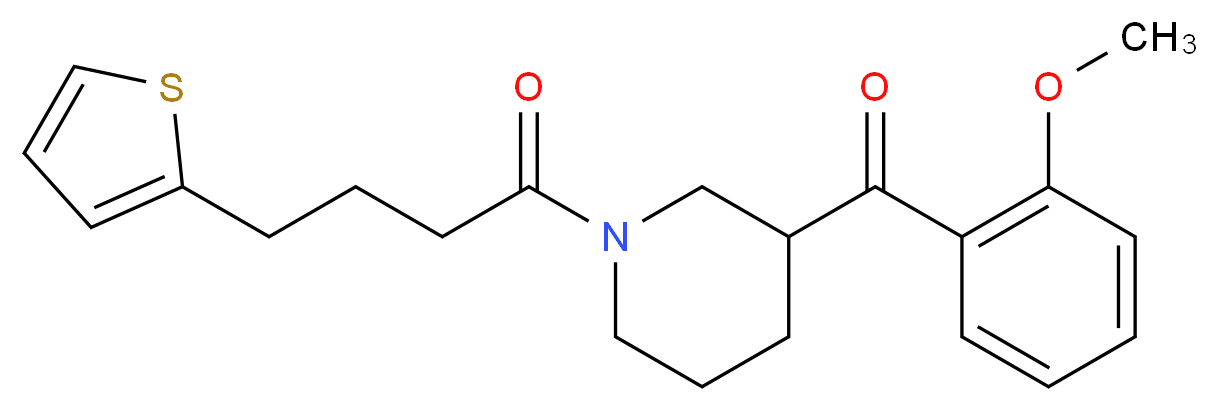 (2-methoxyphenyl){1-[4-(2-thienyl)butanoyl]-3-piperidinyl}methanone_分子结构_CAS_)