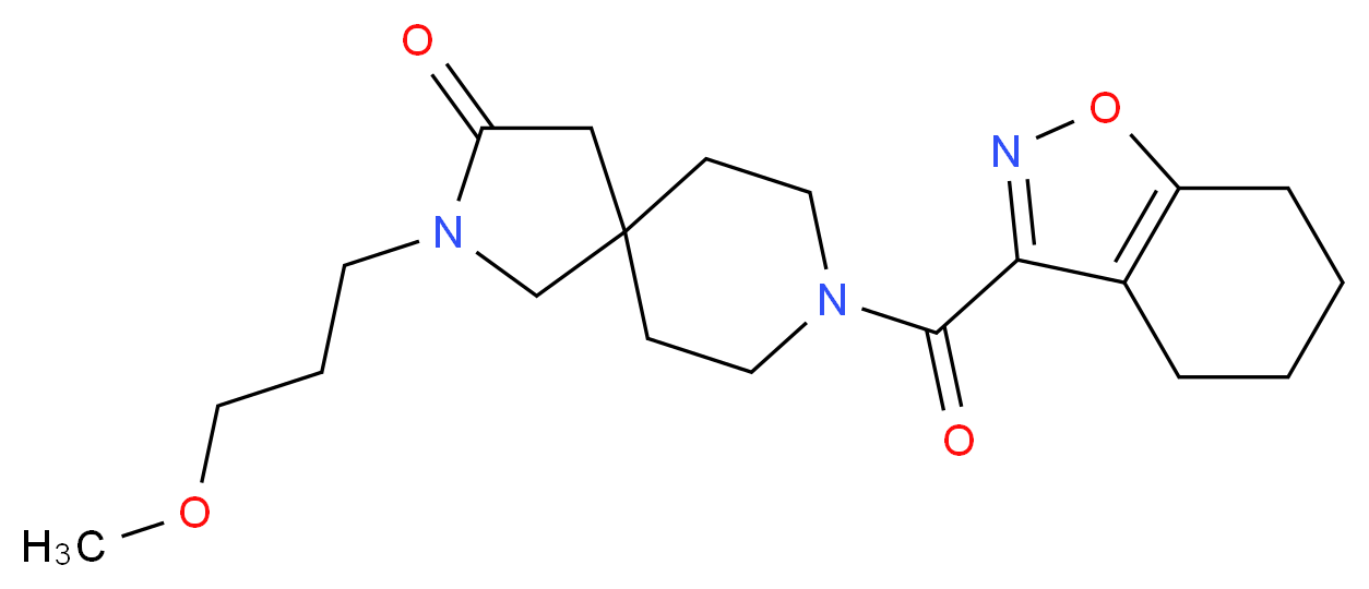 2-(3-methoxypropyl)-8-(4,5,6,7-tetrahydro-1,2-benzisoxazol-3-ylcarbonyl)-2,8-diazaspiro[4.5]decan-3-one_分子结构_CAS_)