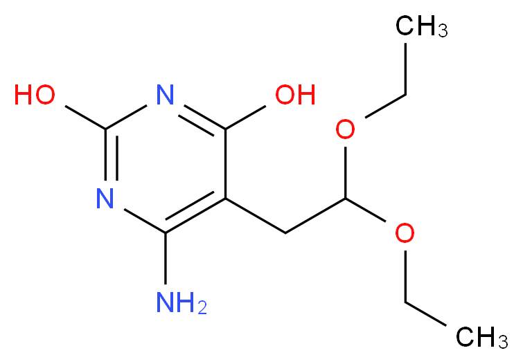 6-amino-5-(2,2-diethoxyethyl)pyrimidine-2,4-diol_分子结构_CAS_102879-75-4